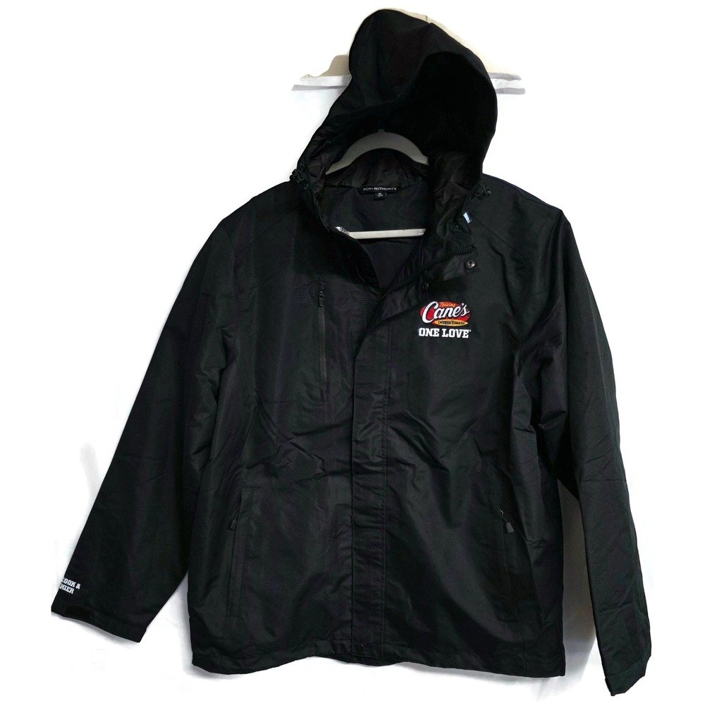 Port Authority Raising Canes Employee Uniform Jacket Black Mens XL Windbreaker